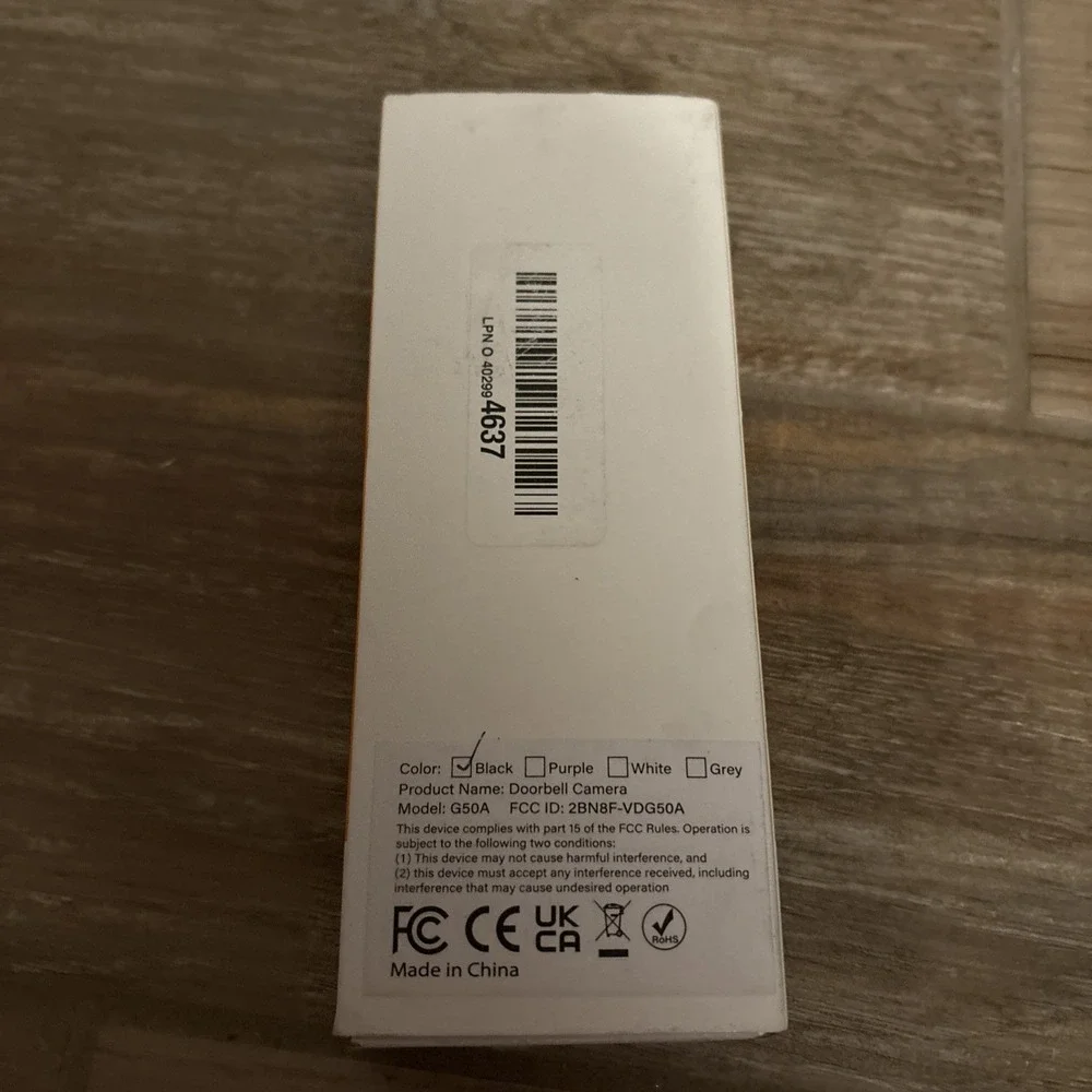 2.4 GHz Wi-Fi Video Doorbell w/‎ Indoor Ring Chime, Enhanced Security New In Box